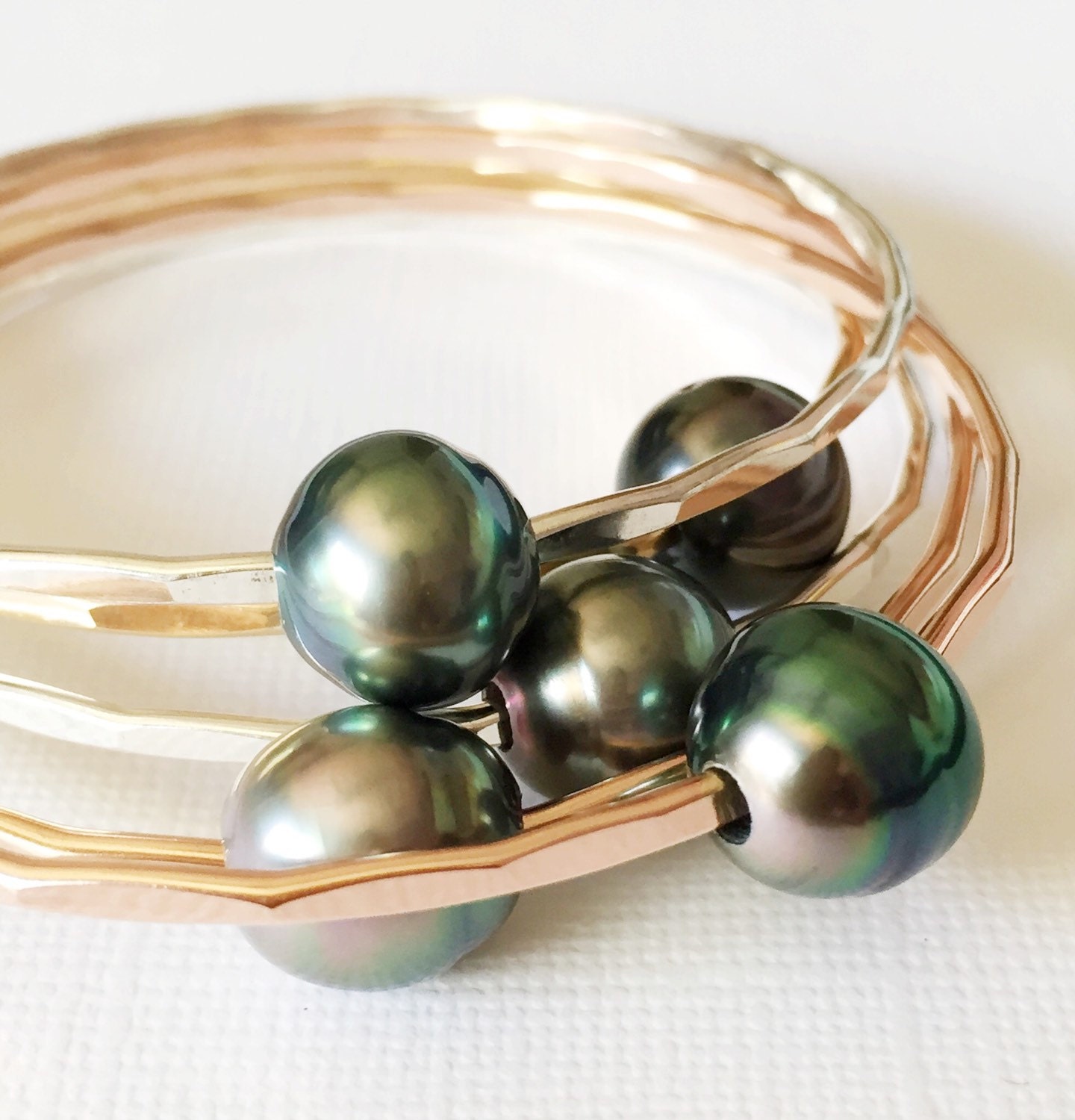 Tahitian pearl bangle Tahitian Pearl bracelet by MaimodaJewelry