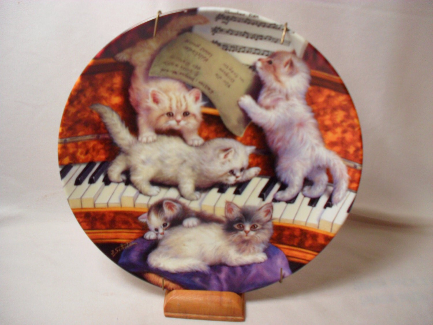 Making Music Kitten Plate by Jurgen Scholz from Litter Rascals