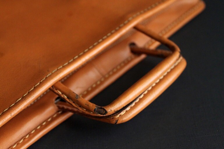 Vintage Top Grain Cowhide Tan Leather Attache Brown by Circa810