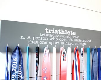 Triathlon Medal Holder - Definition of Triathlete - Large