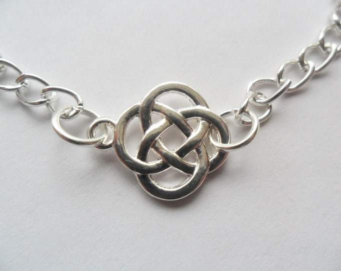 Celtic knot bracelet ,silver tone, celtic knot charm bracelet