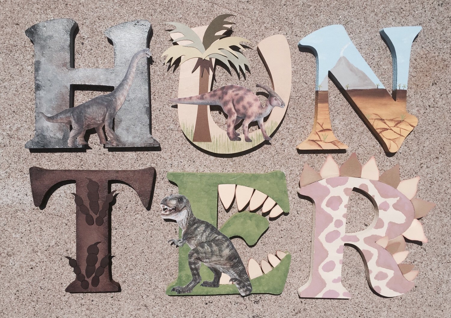 Dinosaur Wooden Letters Dinosaur Wood Letters Dino Decor