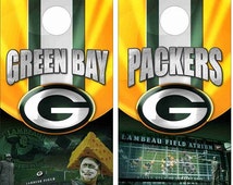 Packers Cornhole Bags - Set Of 8 Top-Weighted Bean Bags For Baggo Toss Game, Tailgate Ready