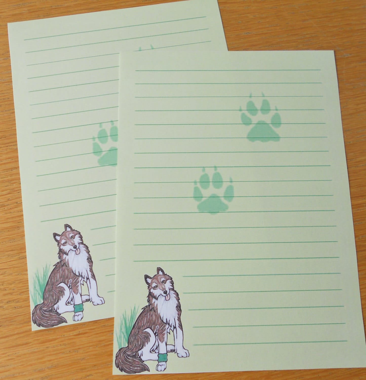Dog writing paper