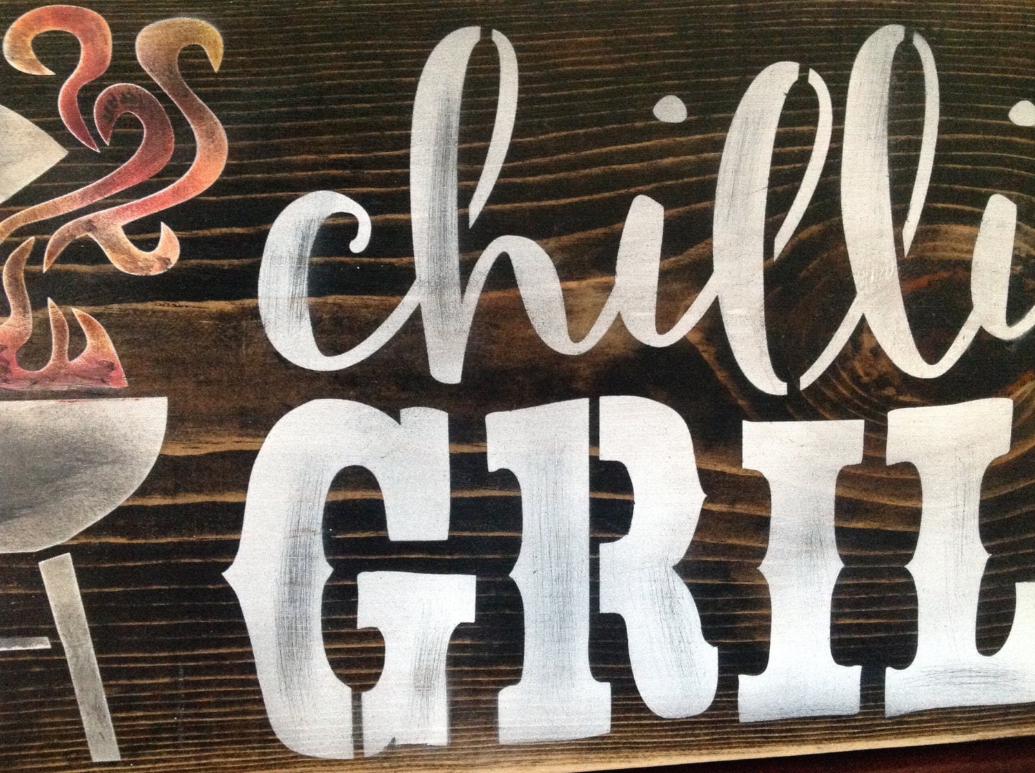 Download Chillin and Grillin BBQ sign wood primitive father's
