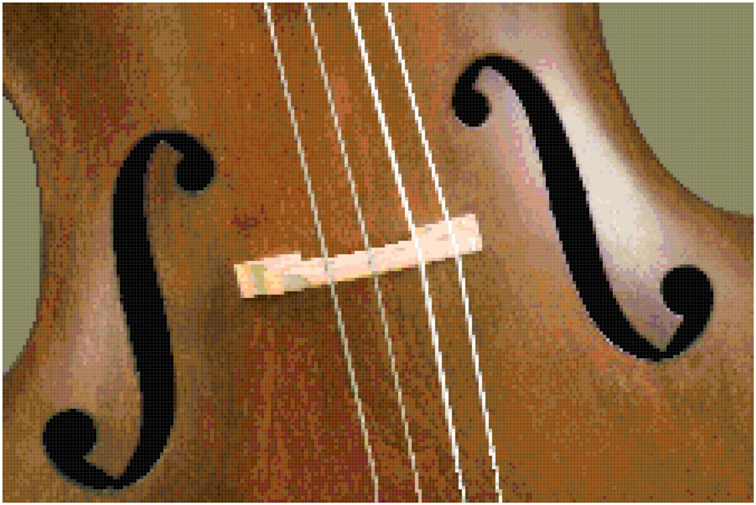 Violin Viola Counted Cross Stitch Pattern Chart PDF Download by