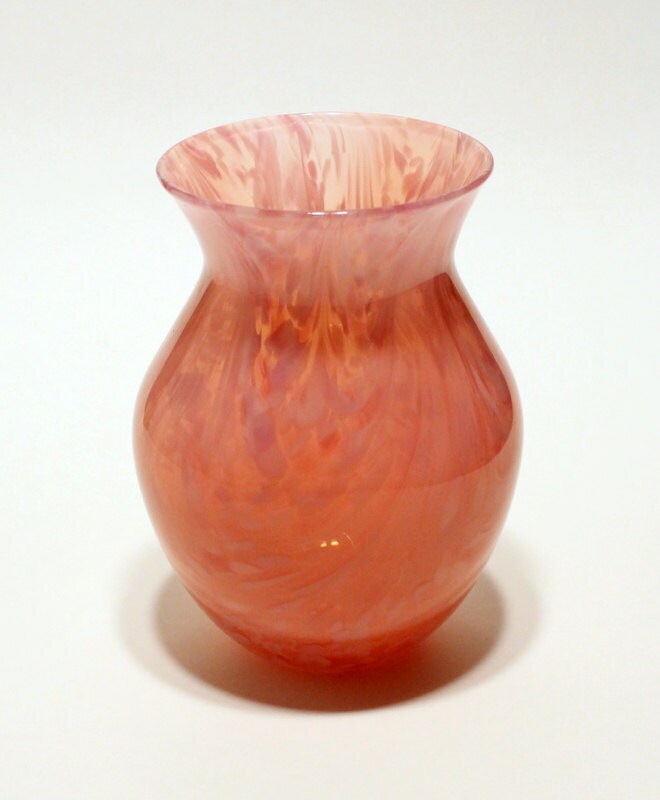 SALE Hand Blown Pink Glass Vase