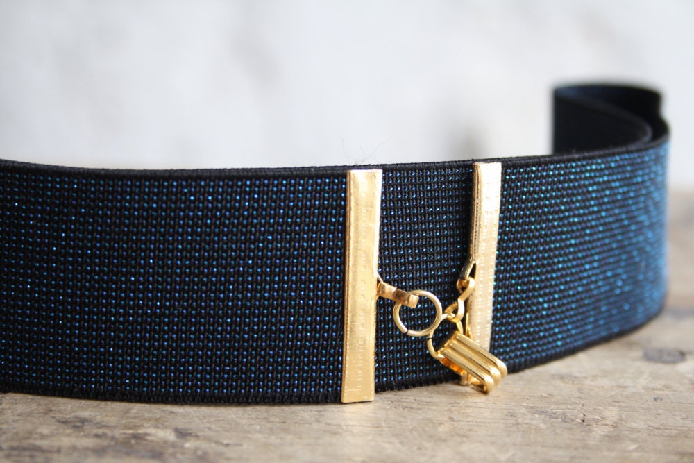 Wide blue belt navy blue belt elastic waist belt blue dress