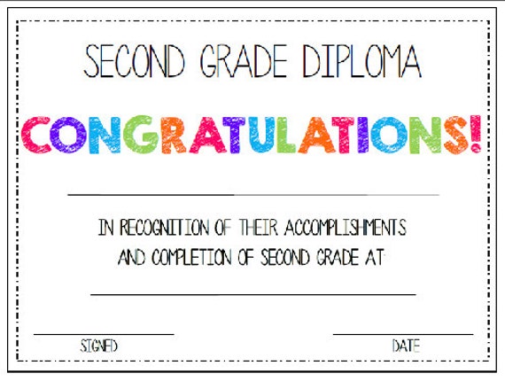 Second Grade.2nd Grade. Diploma/Award