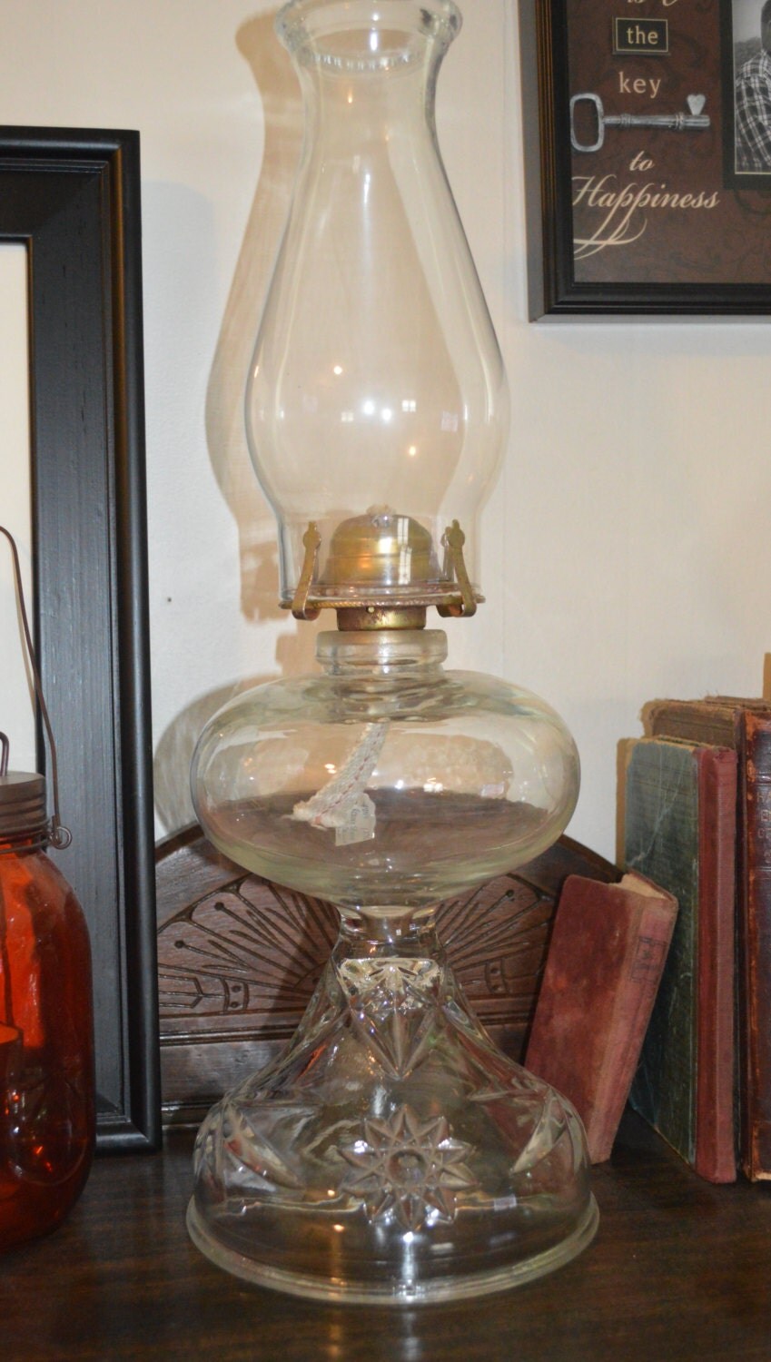 Star of David Anchor Hocking EAPC Oil Lamp by WarrenWinburnVintage