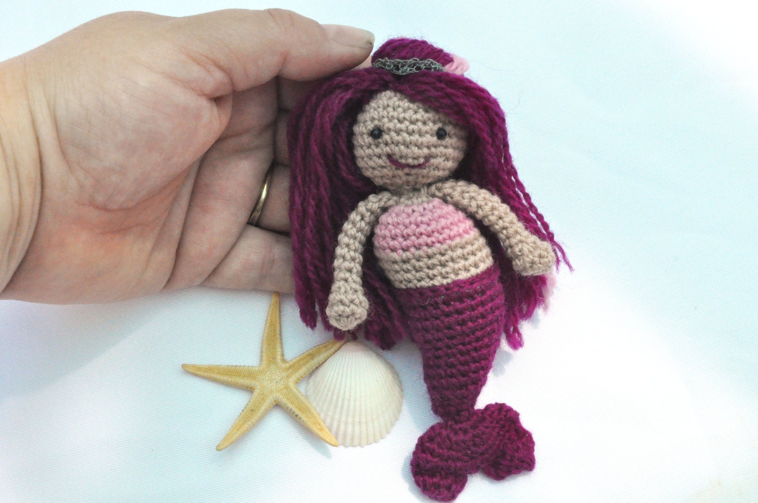 Miniature Mermaid doll in pink