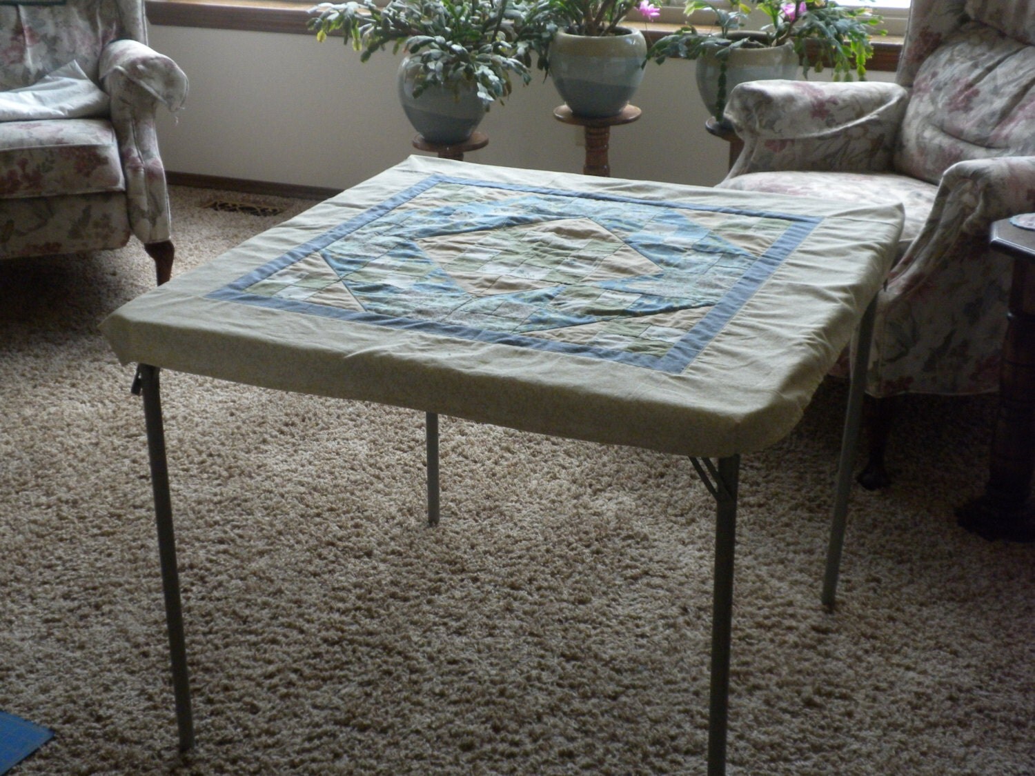 Card Table Quilted Table Cloth
