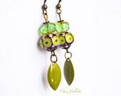 Green Lime Lampwork earrings bright jewelry glass enamel beads Green Lime Lampwork earrings bright jewelry glass enamel beads