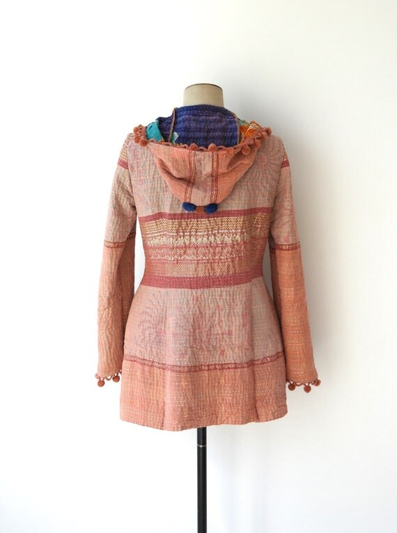 kantha quilt jacket hooded kantha jacket kantha coat kantha