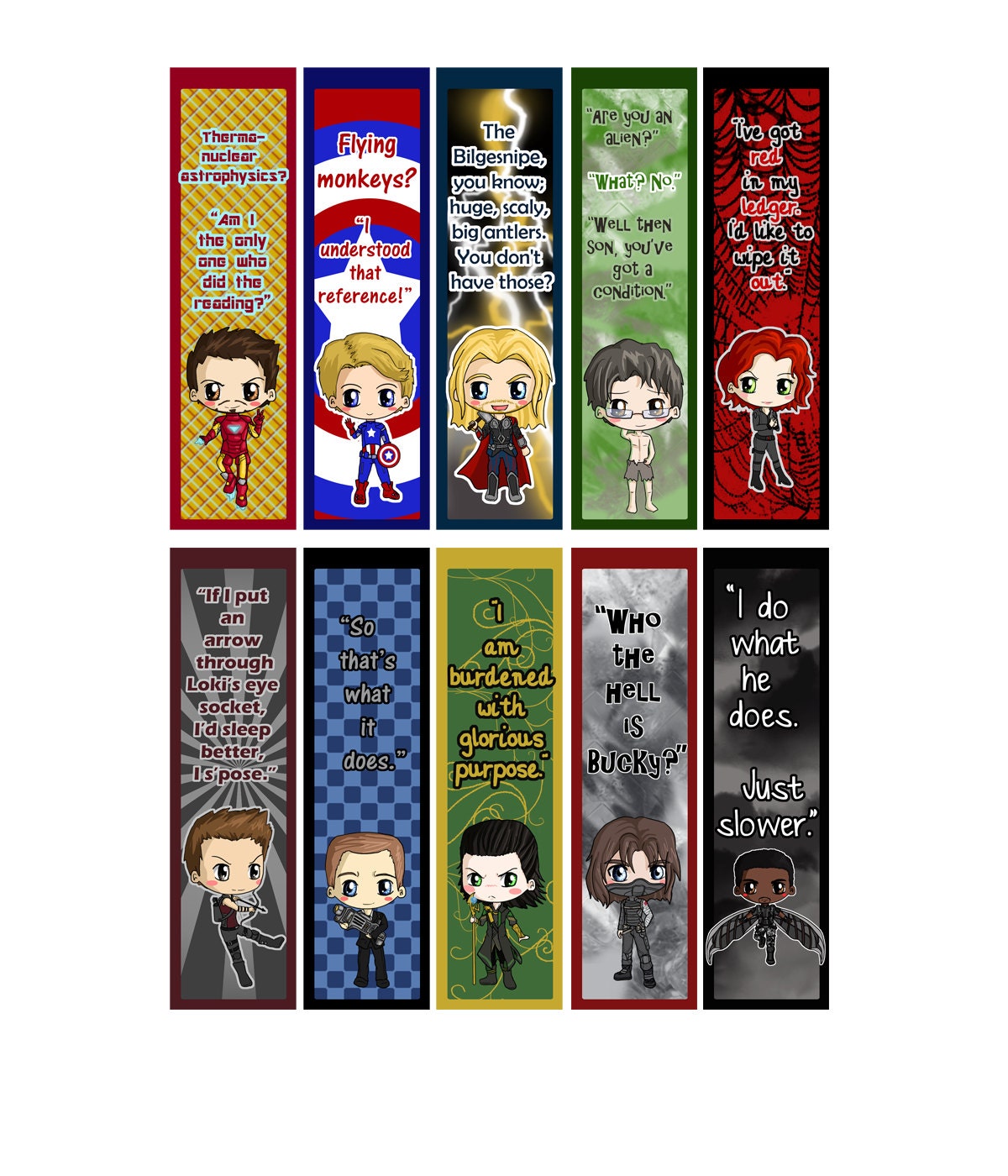 avengers bookmarks thor loki ironman captain by icypanther