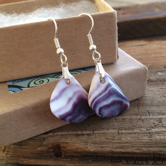 Natural Wampum Earrings Native American Jewelry By Beachwoodstreet