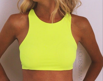 Criss-Cross Halter Bikini Top | Swimwear -- Choose Your Color | Reversible