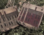 Primitive House 1803 Red & Grey Hang Tags