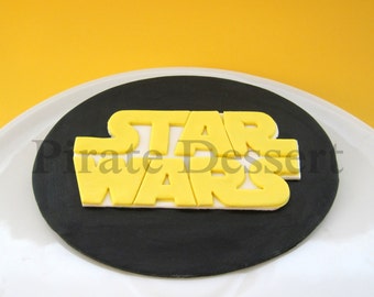 Edible Cake Topper STAR WARS LOGO -Star Wars cake Topper -Jedi Cake -Star Wars Cake -May the force be with you -Fondant cake topper(1 piece)