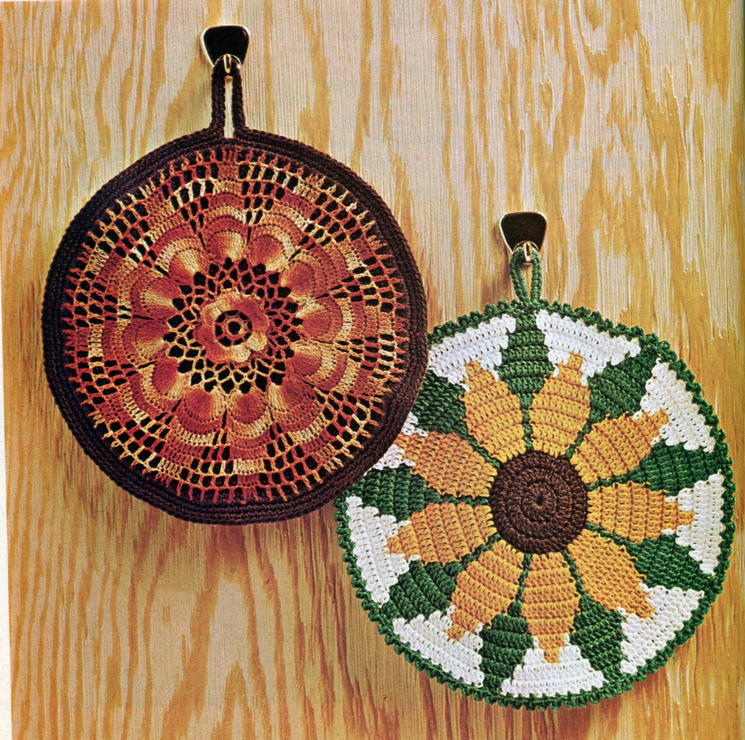Sunflower Potholder Pattern Crochet Pot Holder Flower