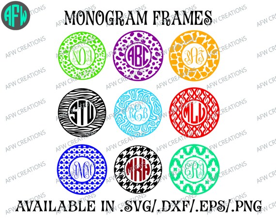 Digital Cut File Monogram Frames Vinyl Cutting File SVG