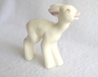 Vintage California Pottery White Matte Deer Figurine
