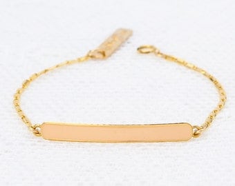 Pink and Gold Bracelet Bar Bracelet dainty friendship bracelet layering skinny bar bracelet gold filled jewelry.