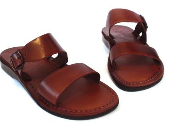 SALE Leather Sandals DOUBLE Mens Shoes Jesus by Sandalimshop