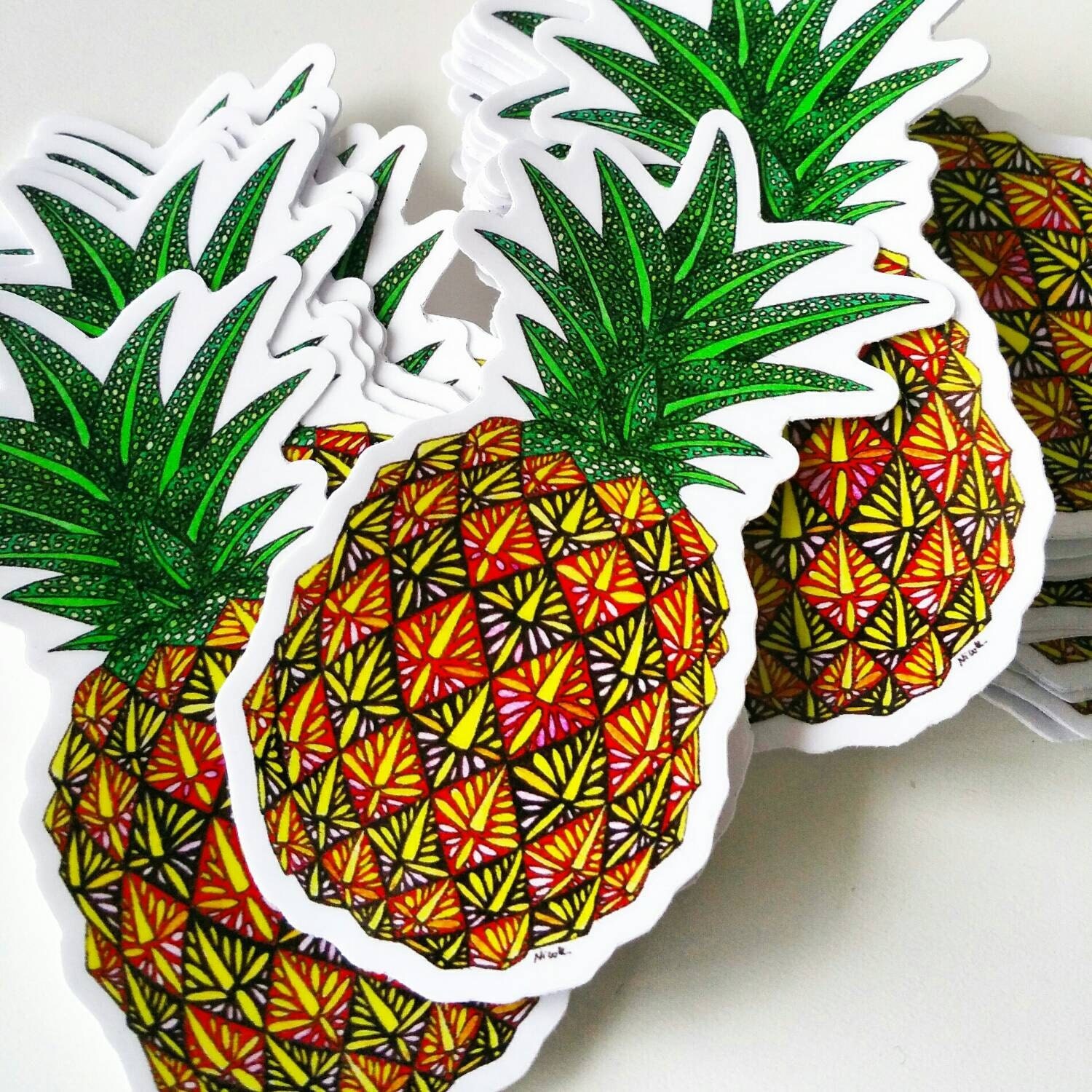 Vinyl Pineapple Sticker Pattern Waterproof Sticker