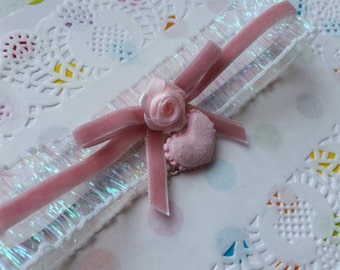 Sweet Heart Rose Glitter Choker- Hime Gyaru Sweet Lolita Fairy Kei