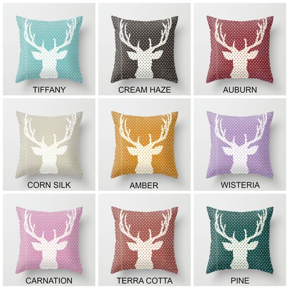 Modern Deer Antler Throw Pillow Antler Pillow Cover Dots