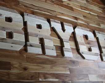 Large Wooden Letters, Rustic Wedding, Rustic Home Decor, Personalized Baby Gifts, Family Name, Industrial Decor, Reclaimed Wood