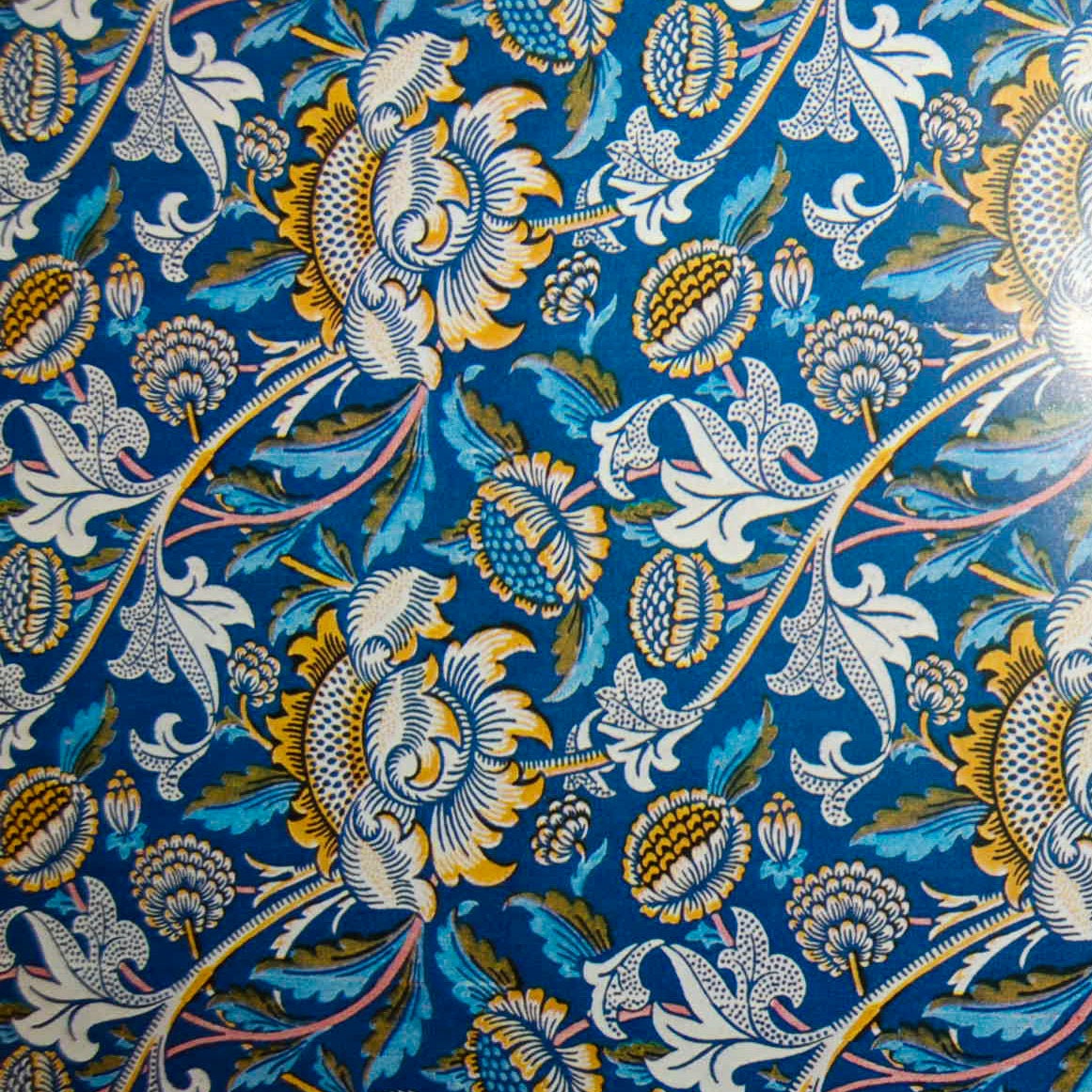 Vintage William Morris Design Decoupage Paper Blue and Gold