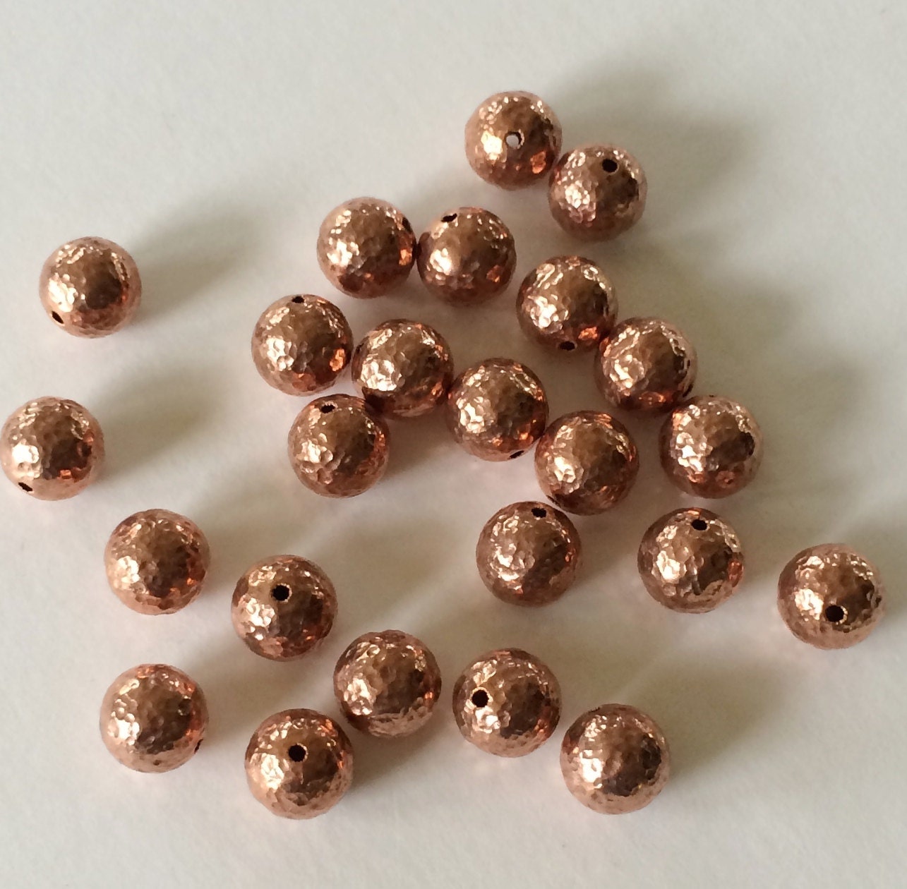 Copper Beads Hammered Copper Beads 10mm 12pcs