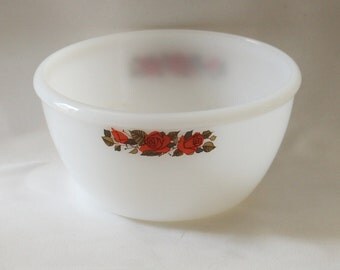 Retro Red Roses Phoenix Ware Mixing Bowl 60's Vintage