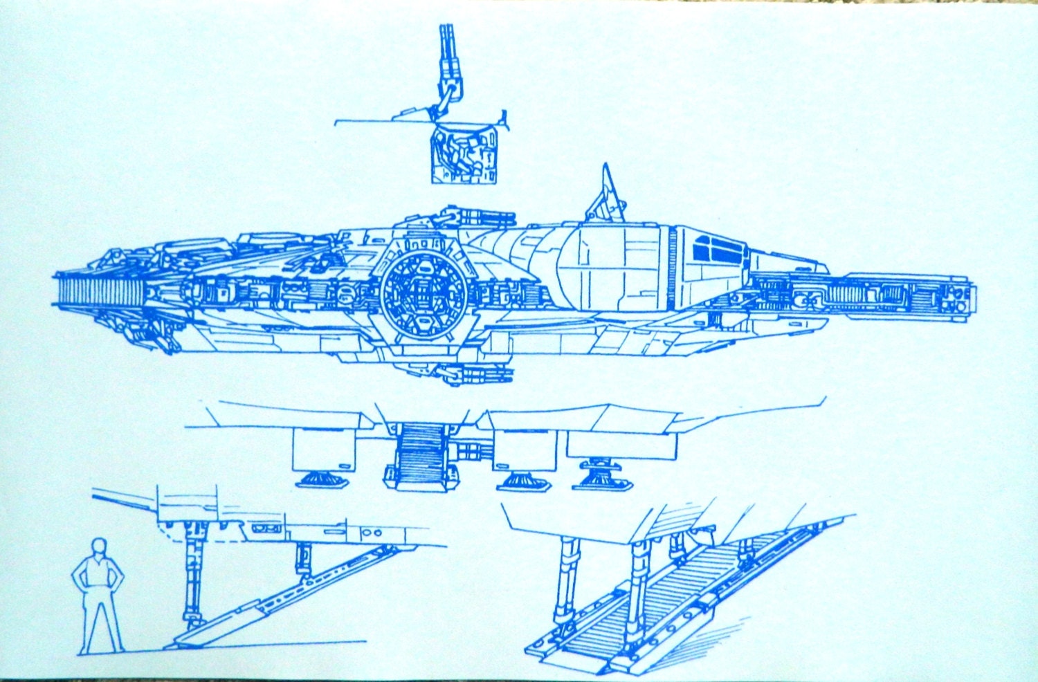 Star Wars Millennium Falcon 1 Blueprint by BlueprintPlace on Etsy