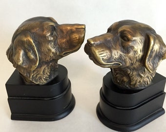 dog bookends finished in bronze
