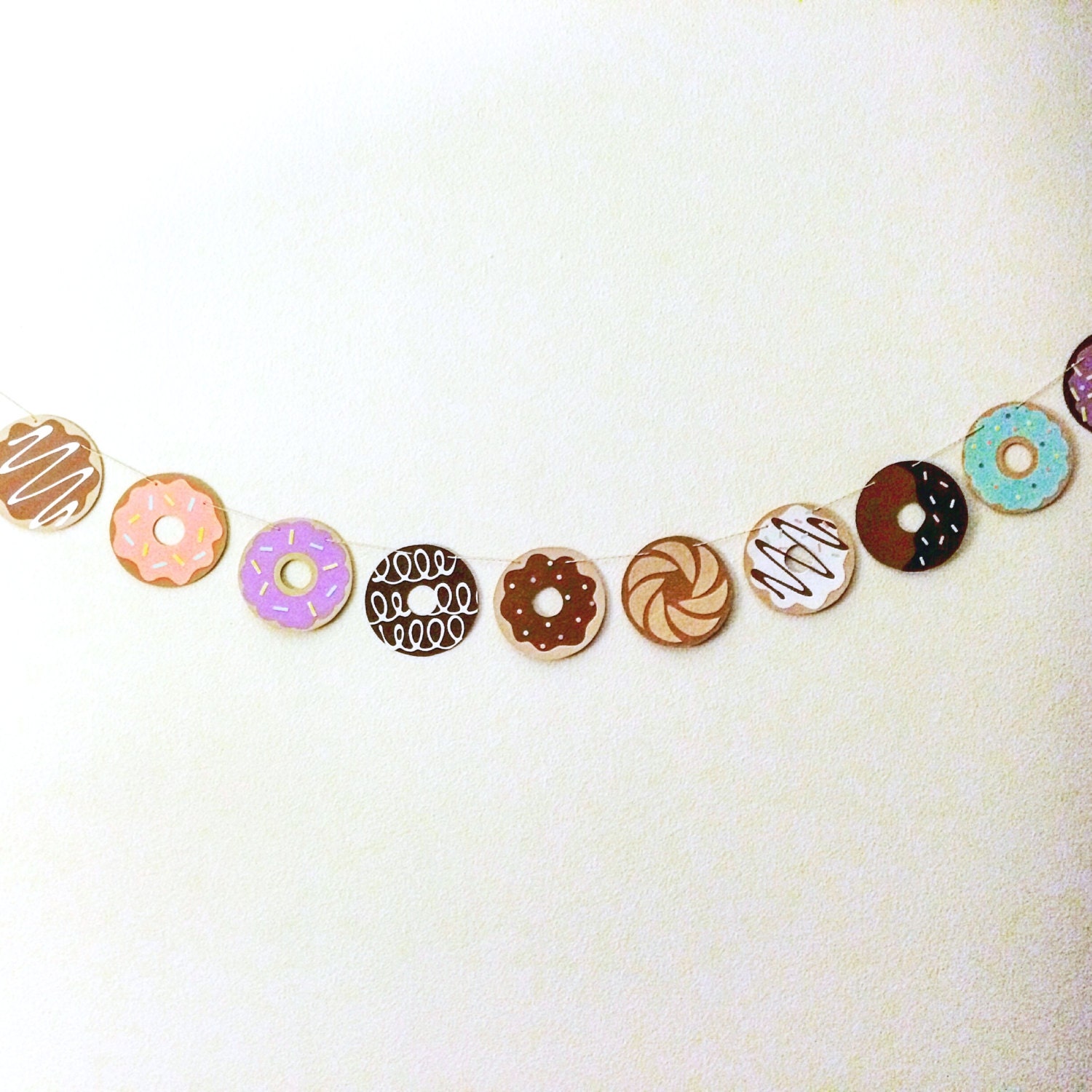 1 Paper Donut Garland/String of 10 Paper Donuts