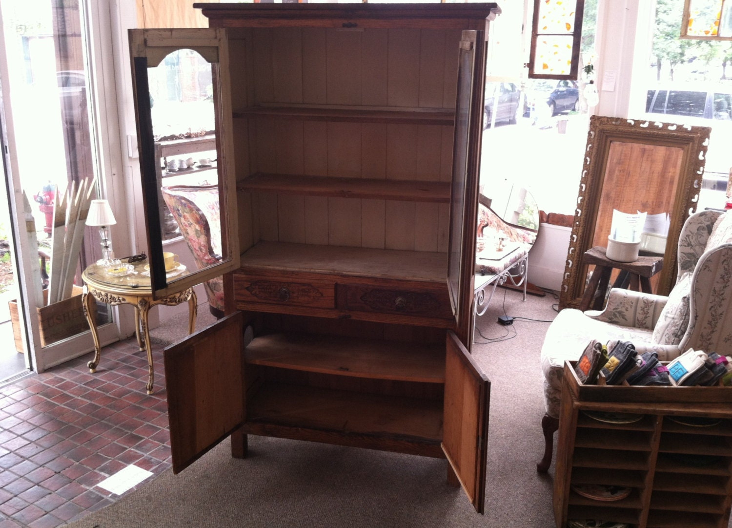 SALE PENDING Late 1800's Antique Oak Pie Safe