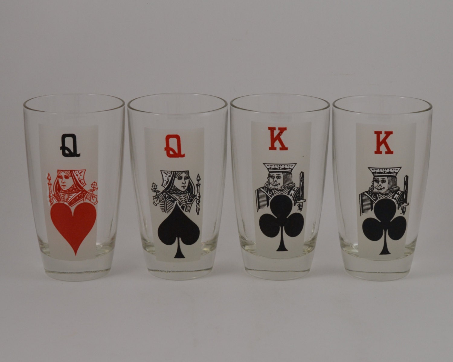 Novelty Playing Card Glasses Set of 4