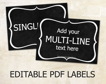 Editable labels Chalkboard labels for mason jars Editable printable labels Editable tags Editable PDF printable chalkboard diy labels