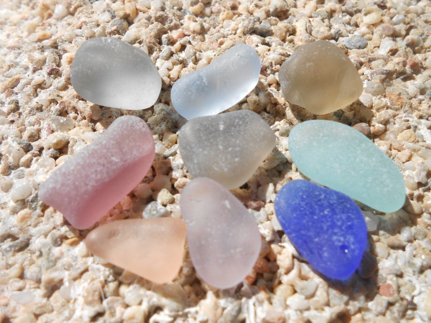 Rare sea glass smalls purple blue grey pink sea by BeniciaSeaglass