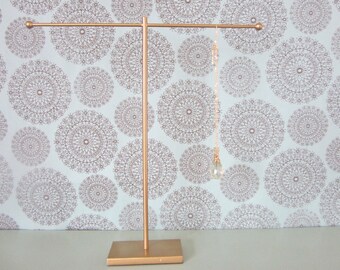 Gold T-Bar Necklace, Jewelry Display Piece Holder - For Retail or Personal Use