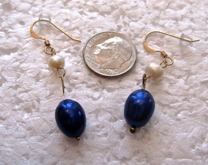 Culture Pearl Earrings, Cultured, All Metal Gold Filled E198