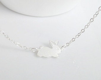 Bunny Necklace, Silver Rabbit Necklace, Silver Necklace, Gifts for Girls, Bridesmaid Gifts, Sister, British Seller UK, Daughter Gift, BFF