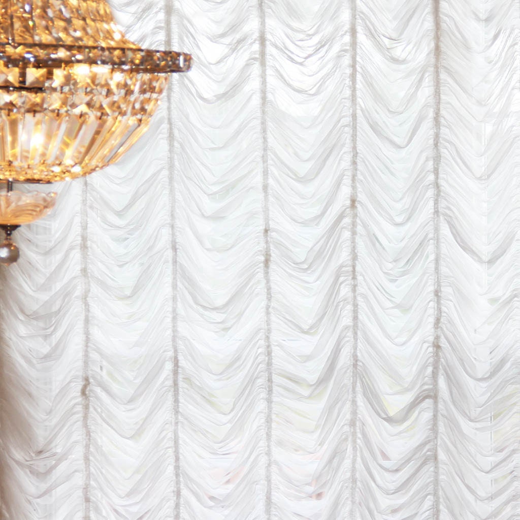 Austrian Roman Balloon White Tulle Lace Curtain by LovelyDecor