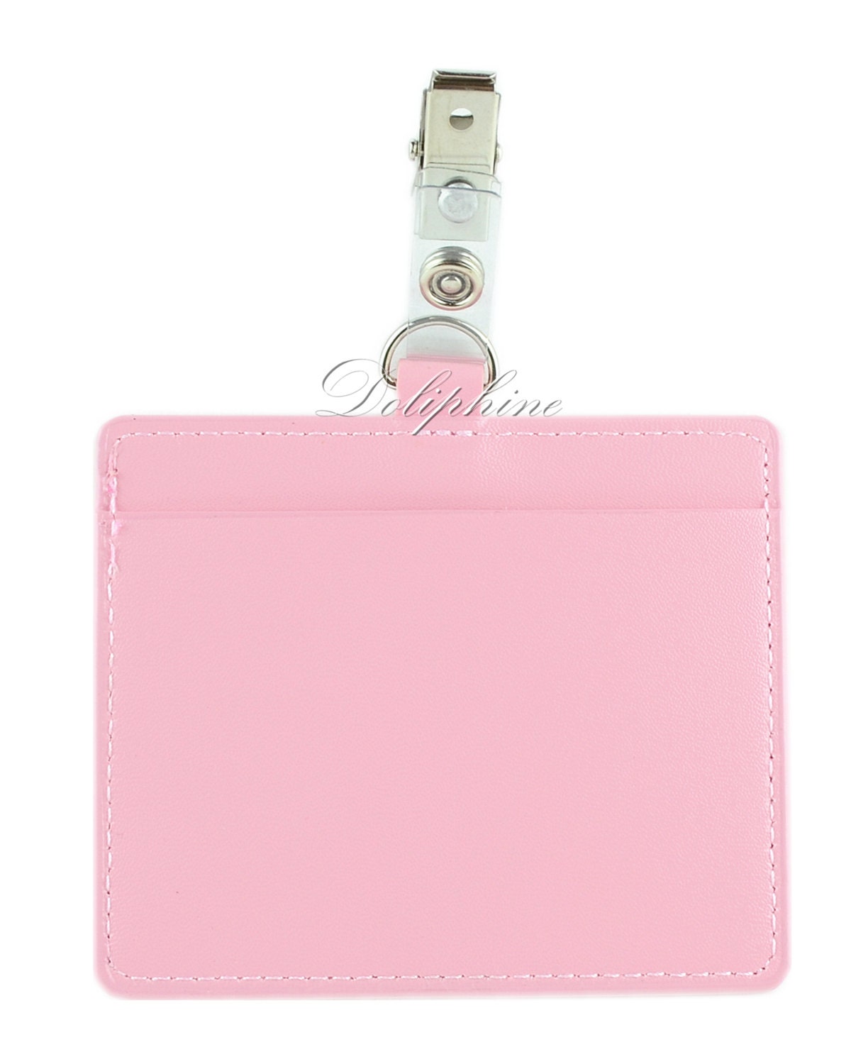 Horizontal PU Leather ID Badge Holder 4 layers with 1 ID