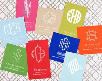 Rectangle - Personalized Monogram Calling Cards