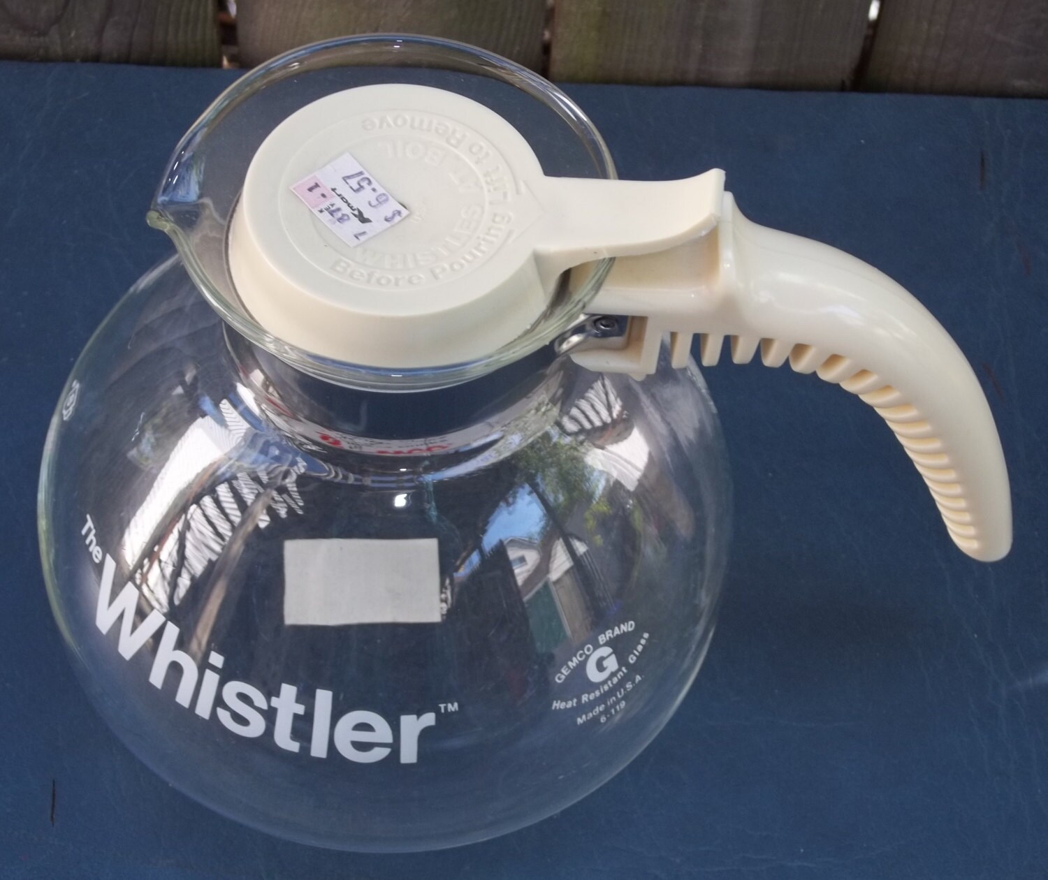 Retro 60's Gemco Glass Whistling Tea Kettle MidCentury