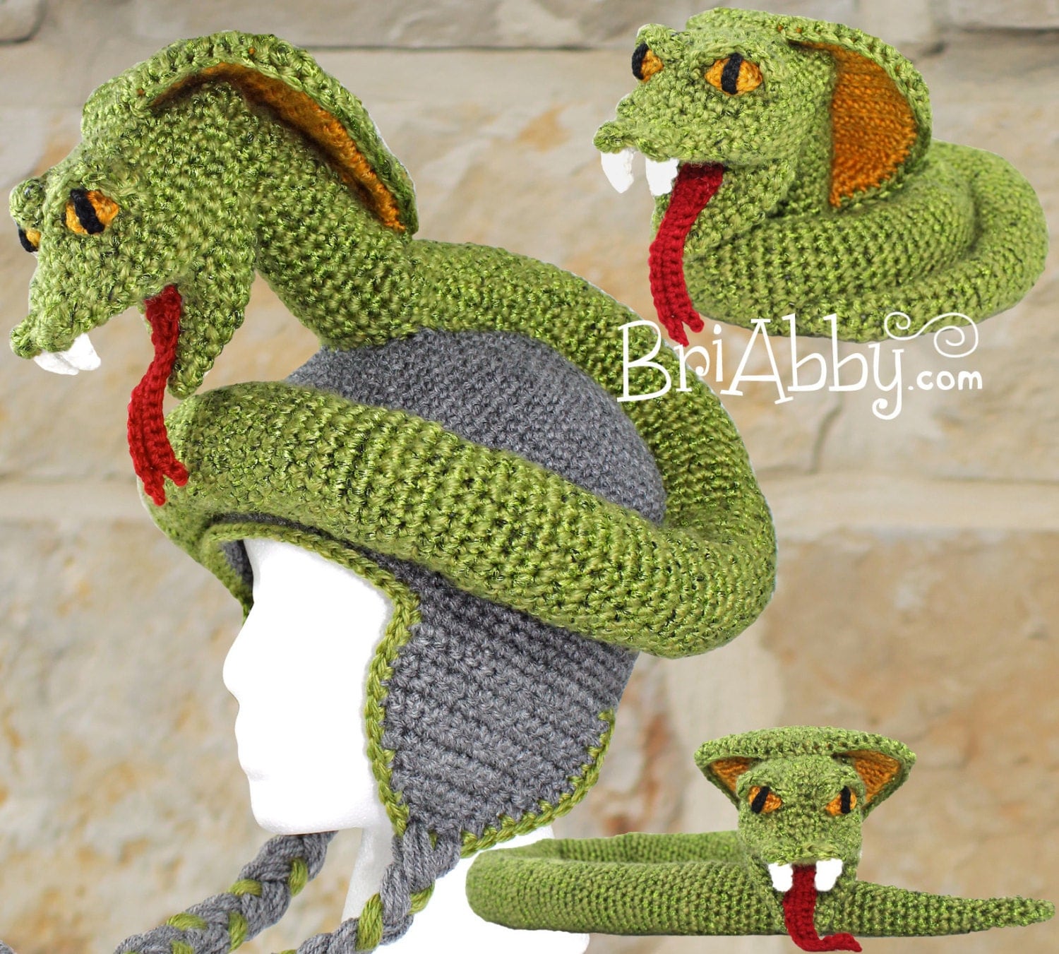 Crochet Cobra Snake Hat & Toy Pattern PDF FILE